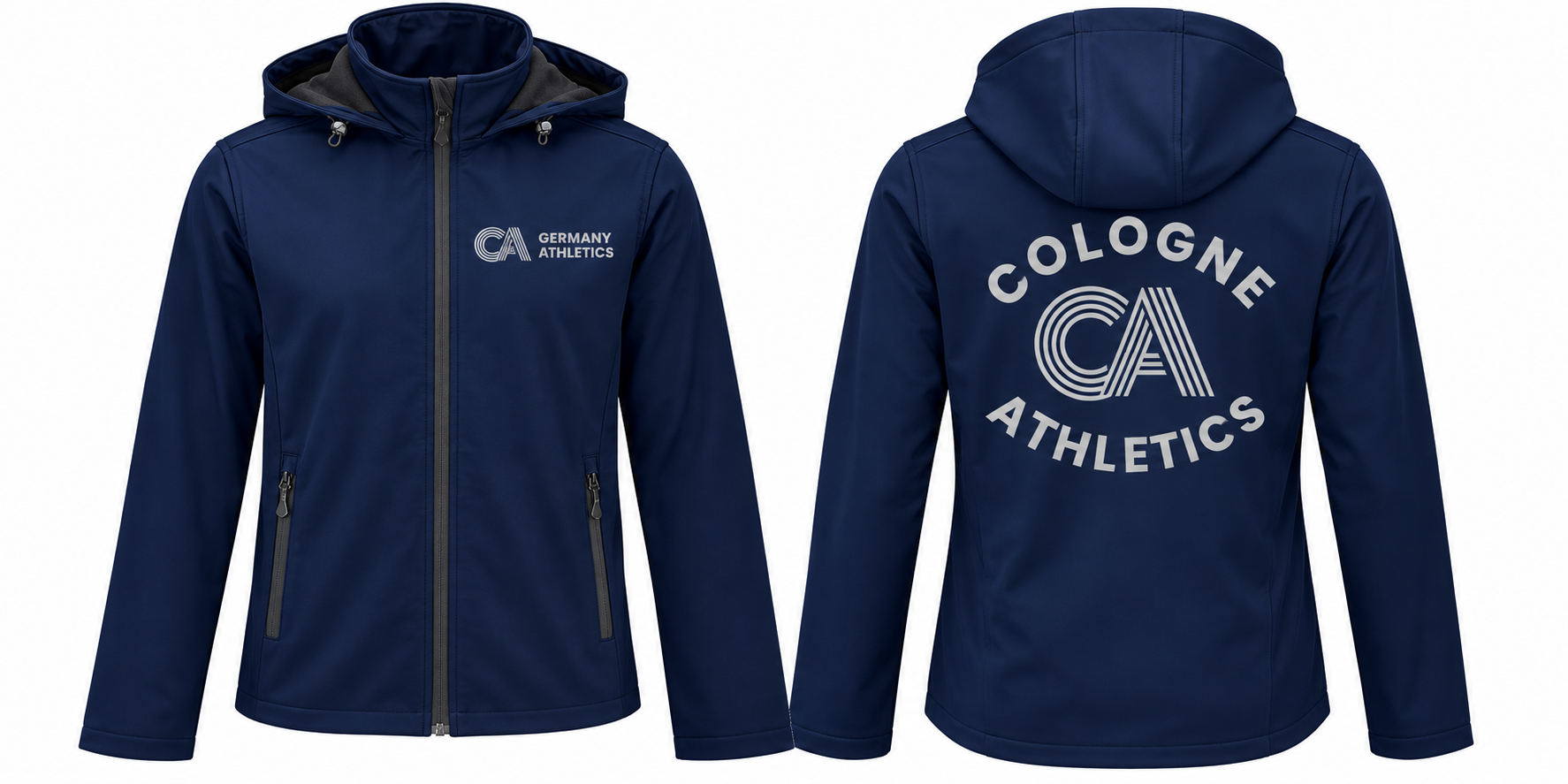 Navy Softshelljacke mit Köln-Athletics-Logo